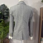 Derek Lam 10 Crosby micro plaid blazer jacket with knit sweater sleeve hem Black Size 8 Photo 1