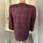 Vintage Maxim’s de Paris Red & Green Plaid Dress Coat Size M Photo 3