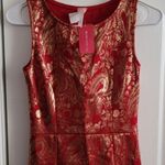 Love Culture NWT  Red Gold Foil Wrap Dress Size S Photo 0