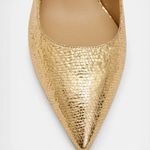 All Saints Gold Speckled Black Nova Metallic Leather Court Shoes Heels Photo 2