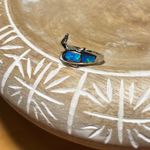 Blue Opal 925 Sterling Silver Dolphin Ring Photo 2