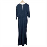 Anthropologie  Maeve Jacqueline Jacquard Leopard Navy Blue Jumpsuit Size XS Photo 3