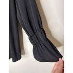 Chico's  Size 1 US M Blouse Black Long Sleeve Ruffle Bell Tie Back Detail Shirt Photo 1