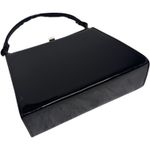 Vintage Aetna Black Patent Leather Box Purse 1960s Structured Frame Handbag Photo 11