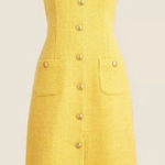 J.Crew  Sophia Tweed Midi Dress Yellow Sz 4 NWT Photo 0