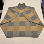 NOTE Di ANITA Sweater Turtleneck OneSz GrayPlaid MerinoCashmere PonchoCheckITALY Gray Size undefined Photo 3