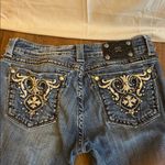 Miss Me  Women's Blue Boot Cut Jeans with Gold Embroidery Photo 5