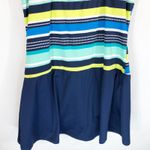 Clean Water XL Swimsuit Dress Blue Striped One Piece Skirted Briefs Bra 678 Photo 2