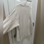 Aerie The Sweat Waffle Crew Neck Sweatshirt size Small oversized beige cream Photo 5
