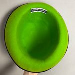 Vintage Felt Wool Hat Women Bright Green Black Velvet Brim Halloween Costume Photo 9