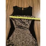 Aidan Mattox  Illusion Sequined Sheath Mini Dress Sleeveless Black Gold US 0 Photo 7