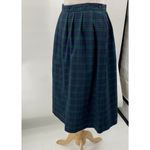 Vintage 70s Pendleton Midi Skirt Virgin Wool Plaid Tartan Green Navy Womens 8 Photo 5