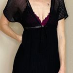 Paradise Black Mesh Swim Cover Mini Sheer Dress Photo 1