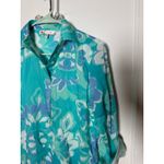 Jude Connally Light Blue Oversized Button Down Collared Cotton Floral Shirt XS Photo 2
