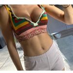 LA DOUBLEJ Multicolored Striped 100% Cotton Festival Plunge Crop Top Size XS Photo 13