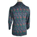 Buttons Vintage 70s Heavy Woven Blazer Jacket S Blue  Lined Pockets Notch Collar Photo 5