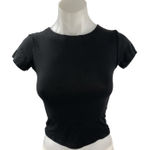 Princess Polly Women's Black Short Sleeve Crew Neck T Shirt Tee Crop Top Size 6 Photo 0