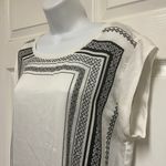 Mango Love  White Black Print Relaxed Fit Cuffed Sleeve Shirt Photo 2