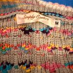 Simply Couture  NWOT Oversized Multicolor Knit Button Up Cardigan with Pockets Photo 3