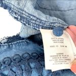 Holding Horses Anthropologie  Chambray Pleated Eyelet Boho Crochet Top Photo 8