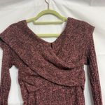 Black Bead  Burgundy Marled Cross Cross Sweater Sz L Photo 6
