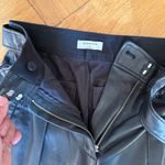 Babaton Aritzia Mayne Black Vegan Leather Pleated Pants w/ Belt, Sz 4 EUC Photo 7