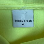 Teddy Fresh  Hoodie Womens XL Highlighter Neon Yellow Cropped‎ 100% Cotton Beaded Photo 11