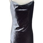ZARA Gray Velour Velvet Dress with Slit up the Side Photo 5