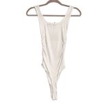 n:philanthropy NWT  Prince White Side Ruched Sleeveless Bodysuit LARGE Photo 2