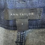 Ann Taylor Jeans Womens Size 2 Dark Blue Wash Denim Trouser Pants Wide Leg Photo 4