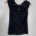 Lafayette 148 Sz L Faux Wrap Draped Sleeveless‎ Jersey Travel Knit Tank Black Size L Photo 0