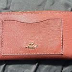 Coach NWOT  Long Wallet With Horse And Carriage logo Salmon Pink Photo 0