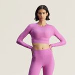NWT $130 adidas by Stella McCartney TrueStrength Yoga Cropped Long Sleeve Top Purple Size M Photo 3