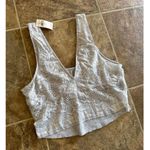 Aerie Lace Waffle Longline Bralette Medium Heather Gray Size Medium Photo 7