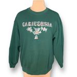 Vintage 90s California Hummingbird Floral Hunter Green Crewneck Sweatshirt XL Photo 9