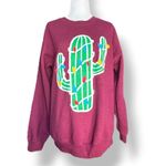 Gildan Southwest Christmas Cactus Lights Sweatshirt Burgundy Holiday Pullover Small Photo 5