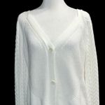 Sweet creamy White Women's cable knit Sweater Size L Photo 2