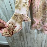 A Byer Vintage Y2K A. Byer Paisley Floral Pink Bell Sleeve Long Top USA Womens Large Photo 2