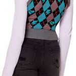 MONSTER HIGH Goth Schoolgirl Alumni Sweater Argyle Vest Embroidered Skull Sz XL Photo 1