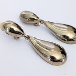 Vintage Clip On Earrings Statement Gold Tone Dangle Chunky Photo 7