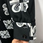 Vintage shirt dress made in California geometric black white long sleeve Size 10 Photo 2