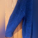 Free People  High Hopes‎ Chunky Knit Open Front Cardigan in Blue Combo Size Large Photo 10
