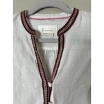 Anthropologie Simona Top Womens XS White Pink Embroidered Floral Puffy Sleeve Photo 6