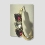 Vintage Hoop Earrings Romantic Three Heart Photo 1