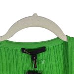 Maje  Maestro Ribbed Ruffled Knit Cardigan Sweater Green NEW Womens 1 US Small Photo 3