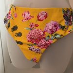 Unlisted Bright Yellow Floral High Leg Bikini Bottoms M Photo 1