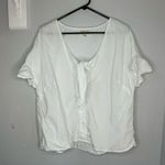 Cloth & Stone  white tie front button up shirt sleeve ruffle blouse top 1x Photo 4