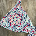 Helen Jon Nantucket Sweetheart Halter Bikini Top Medium Solid Blue Bottom White Photo 3