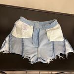 Driftwood Colorblock highrise jeans shorts, frilled hem, size 25 Photo 12