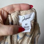 Japna  Golden Yellow & Blue Plaid Cropped Long Sleeve Open Back Crop Top M Photo 2